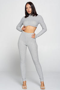 Gray Ribbed Set - Enviable Body Collection