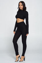 Load image into Gallery viewer, Black Ribbed Two Piece Pant Set - Enviable Body Collection
