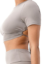 Load image into Gallery viewer, Open Back Cropped Two Piece Pant Set - Gray - Enviable Body Collection
