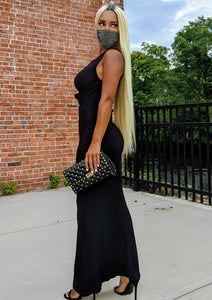 Black Mermaid Sleeveless Maxi Dress